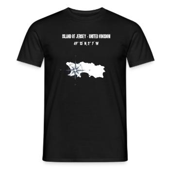 Carte de l’île de Jersey Coordonnées Boussole - T-shirt homme - noir - Devant - AI Model Male 178 light (178cm)