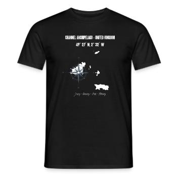 Channel Islands Map Design - Men's T-Shirt - black - Front - AI Model Male 178 light (178cm)