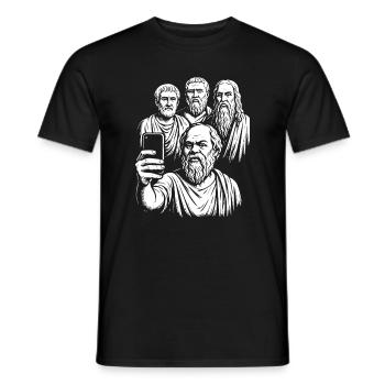 Philosophes grecs antiques Selfie - T-shirt homme - noir - Devant - AI Model Male 178 light (178cm)