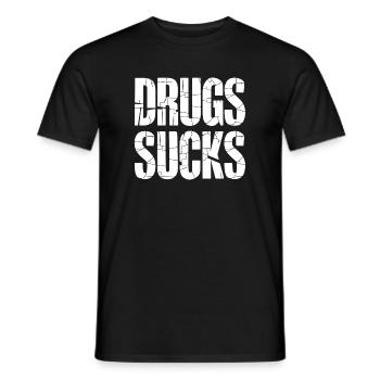 Großschrift AntiDrogen Slogan - Männer T-Shirt - Schwarz - Vorne - AI Model Male 178 light (178cm)