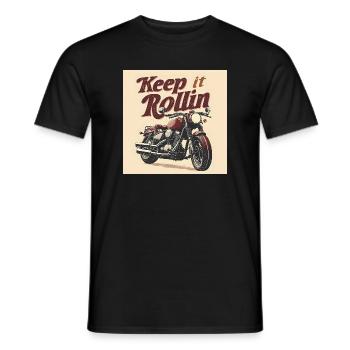 Keep it Rollin' – Minimalist Typography - Men's T-Shirt - black - Front - AI Model Male 178 light (178cm)