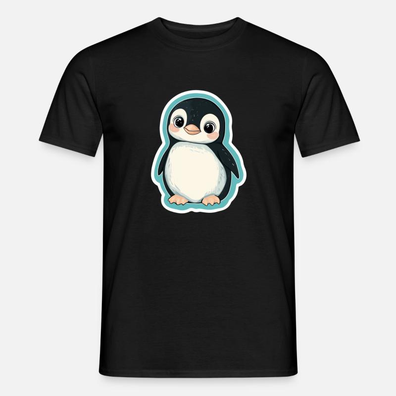 Pinguin - Männer T-Shirt - Schwarz