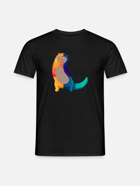 Seeotter Cartoon - Männer T-Shirt - Schwarz