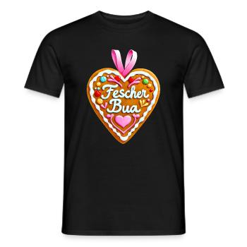 Lebkuchenherz Oktober Volksfest Tracht Fescher Bua - Männer T-Shirt - Schwarz - Vorne - AI Model Male 178 light (178cm)