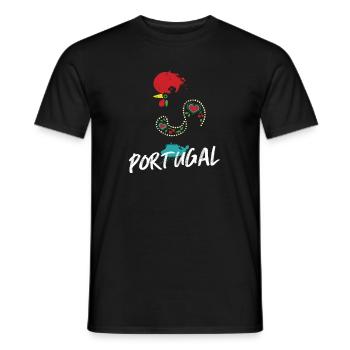 Barcelos Rooster Colorful Illustration Portugal - Men's T-Shirt - black - Front - AI Model Male 178 light (178cm)