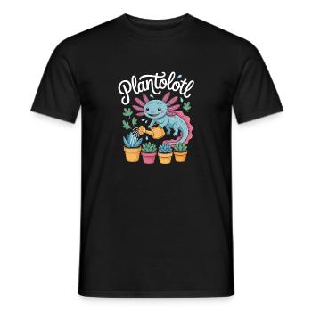 Plantolotl Axolotl Arrosage des plantes succulentes - T-shirt homme - noir - Devant - AI Model Male 178 light (178cm)