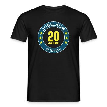 Plumber Anniversary 20 Years 20th Anniversary - Men's T-Shirt - black - Front - AI Model Male 178 light (178cm)