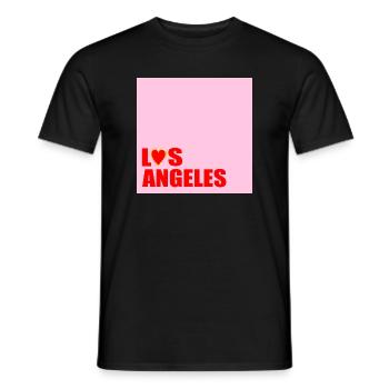 CŒUR LOS ANGELES ÉTATS-UNIS - T-shirt homme - noir - Devant - AI Model Male 178 light (178cm)