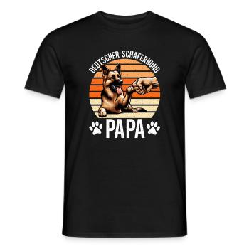 Deutscher Schäferhund Papa Vatertag Vater - Männer T-Shirt - Schwarz - Vorne - AI Model Male 178 light (178cm)