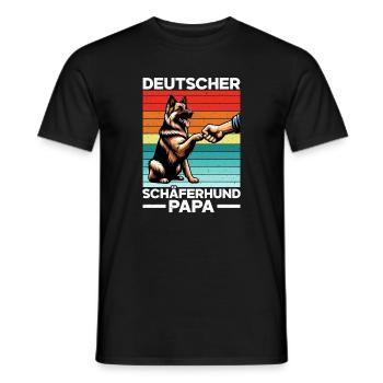 Deutscher Schäferhund Papa Vatertag Vater - Männer T-Shirt - Schwarz - Vorne - AI Model Male 178 light (178cm)
