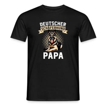 Deutscher Schäferhund Papa Vatertag Vater - Männer T-Shirt - Schwarz - Vorne - AI Model Male 178 light (178cm)
