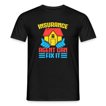 Insurance Agent Can Fix It Funny Insurance Broker - Männer T-Shirt - Schwarz - Vorne - AI Model Male 178 light (178cm)