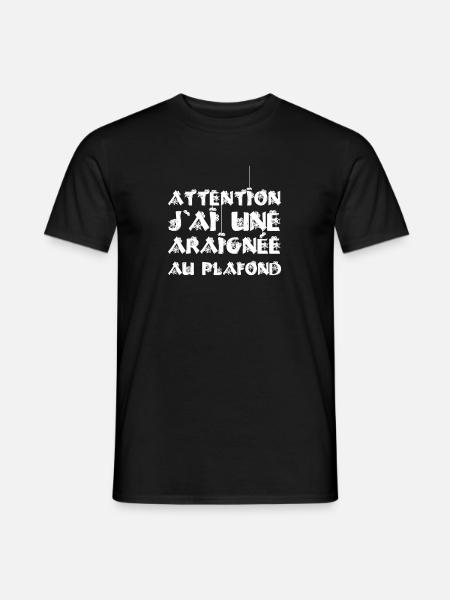 ADVARSEL, JEG HAR EN EDDERKOPP I TAKET! - T-skjorte herre - svart