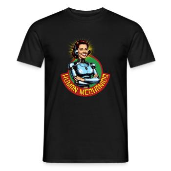 Humaine Mécanique rétro rayonnante - T-shirt homme - noir - Devant - AI Model Male 178 light (178cm)