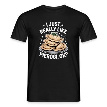 Pierogi Spruch Polnisch Lustiges Pierogi Geschenk - Männer T-Shirt - Schwarz - Vorne - AI Model Male 178 light (178cm)