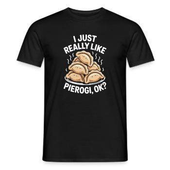 Pierogi Spruch Polnisch Lustiges Pierogi Geschenk - Männer T-Shirt - Schwarz - Vorne - AI Model Male 178 light (178cm)
