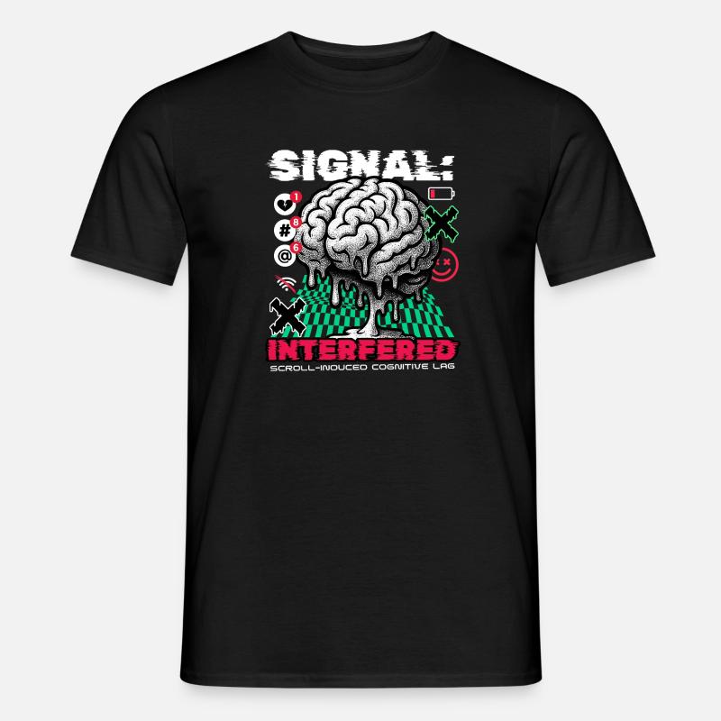 Brain - Signal Interfered - Men's T-Shirt - black