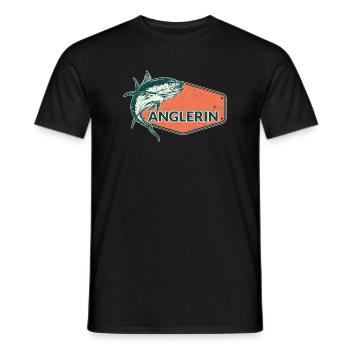 Anglerin Fish USA Design - Männer T-Shirt - Schwarz - Vorne - AI Model Male 178 light (178cm)