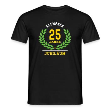 Plumber Anniversary 25 Years 25th Anniversary - Men's T-Shirt - black - Front - AI Model Male 178 light (178cm)