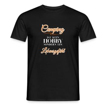 Camping is not a hobby but a way of life - Men's T-Shirt - black - Front - AI Model Male 178 light (178cm)