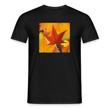 Feuilles d’automne - T-shirt homme - noir - Devant - AI Model Male 178 light (178cm)