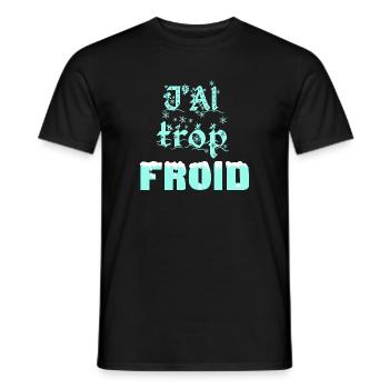 Winter Frost Typography - T-shirt homme - noir - Devant - AI Model Male 178 light (178cm)