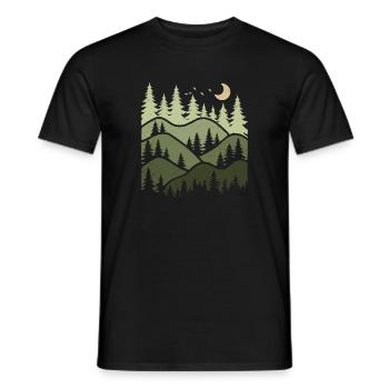 Forêt Paysage Nature Arbres Amoureux de la Nature - T-shirt homme - noir - Devant - AI Model Male 178 light (178cm)