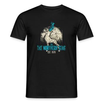 Northern Stag Vintage Logo Est 1973 - Men's T-Shirt - black - Front - AI Model Male 178 light (178cm)