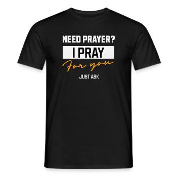 Je prie pour toi Message de prière - T-shirt homme - noir - Devant - AI Model Male 178 light (178cm)