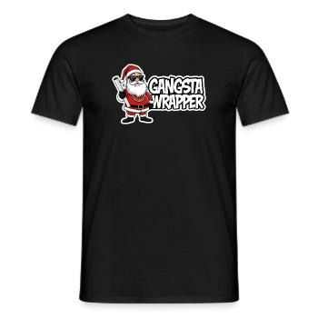 Gangsta Wrapper Santa Weihnachtsdesign - Männer T-Shirt - Schwarz - Vorne - AI Model Male 178 light (178cm)