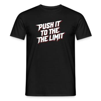 Push it to the Limit. Motivational Sport Gym - Men's T-Shirt - black - Front - AI Model Male 178 light (178cm)