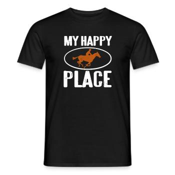 Rider's Peaceful Escape Horseback Soul Calm - Men's T-Shirt - black - Front - AI Model Male 178 light (178cm)