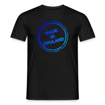 English Pride Tee – Blue “Made in England” Logo - Men's T-Shirt - black - Front - AI Model Male 178 light (178cm)