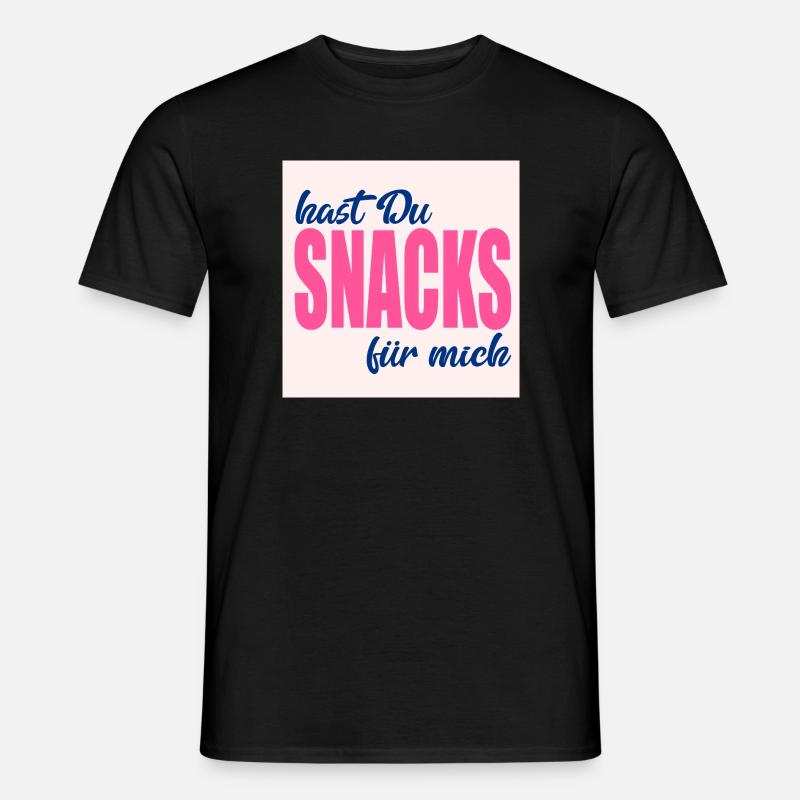 ESSEN SNACKS LIEBEN - Männer T-Shirt - Schwarz
