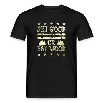 ski skiing - Männer T-Shirt - Schwarz - Vorne - AI Model Male 178 light (178cm)