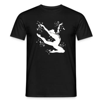 Gymnastics Floor Artistic Gymnastics - Men's T-Shirt - black - Front - AI Model Male 178 light (178cm)