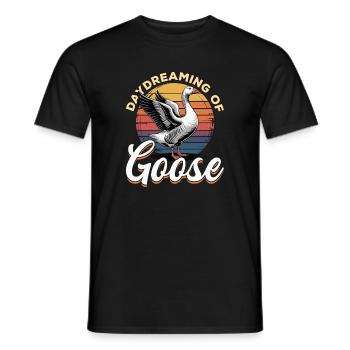 Funny Bird Goose - Men's T-Shirt - black - Front - AI Model Male 178 light (178cm)