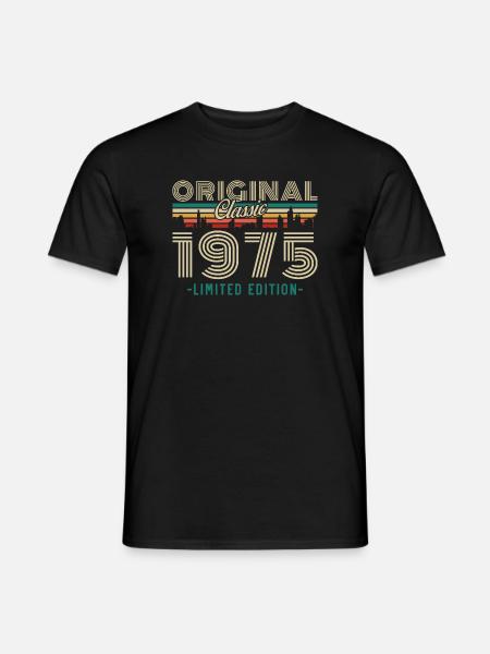 Original 1975 Vintage Retro Geburtstagsgeschenk - Männer T-Shirt - Schwarz