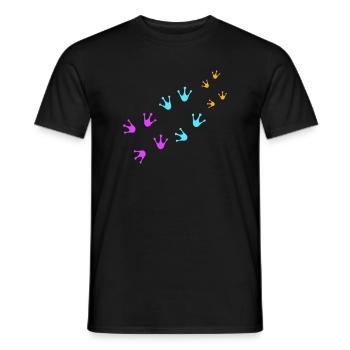 3 Frösche Fußabdrücke Familie Eltern Kind Team süß - Männer T-Shirt - Schwarz - Vorne - AI Model Male 178 light (178cm)