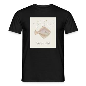 My dear Scholli fish design - Men's T-Shirt - black - Front - AI Model Male 178 light (178cm)