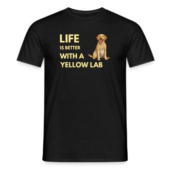 La vie est meilleure avec un labo jaune - T-shirt homme - noir - Devant - AI Model Male 178 light (178cm)