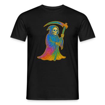 Der Tod | Regenbogen Sensenmann - Männer T-Shirt - Schwarz - Vorne - AI Model Male 178 light (178cm)