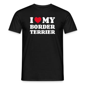 J’aime mon border terrier cadeau propriétaire de chien - T-shirt homme - noir - Devant - AI Model Male 178 light (178cm)