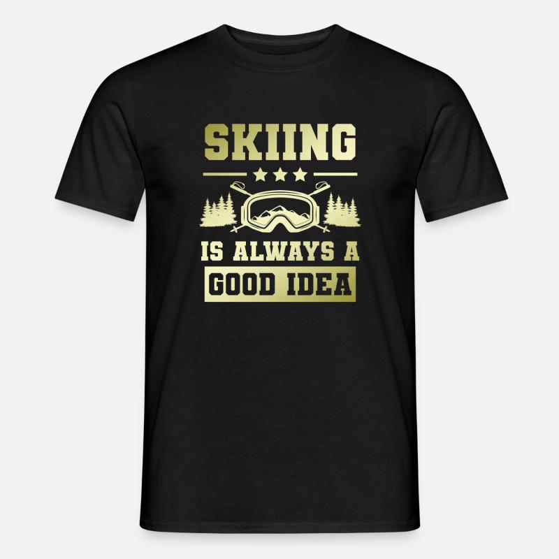 ski skiing - Männer T-Shirt - Schwarz