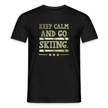 Keep calm ski - Men's T-Shirt - black - Front - AI Model Male 178 light (178cm)