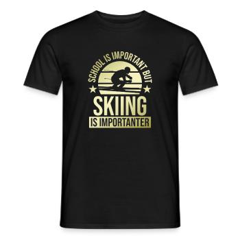 schule wichtig ski wichtiger - Männer T-Shirt - Schwarz - Vorne - AI Model Male 178 light (178cm)
