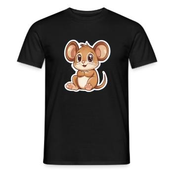 Maus - Männer T-Shirt - Schwarz - Vorne - AI Model Male 178 light (178cm)