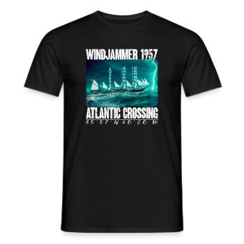 Windjammer 1957 - Traversée de l’Atlantique - T-shirt homme - noir - Devant - AI Model Male 178 light (178cm)
