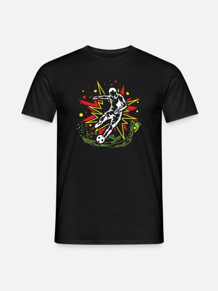 Fußball Energetischer Fußballkick - Männer T-Shirt - Schwarz