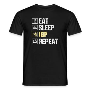 EAT SLEEP IGP REPEAT Dog Sport Motif - Men's T-Shirt - black - Front - AI Model Male 178 light (178cm)